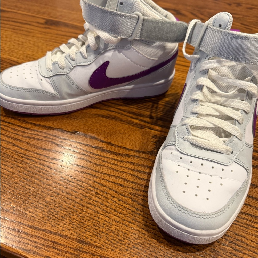 Nike White and Purple High-Tops